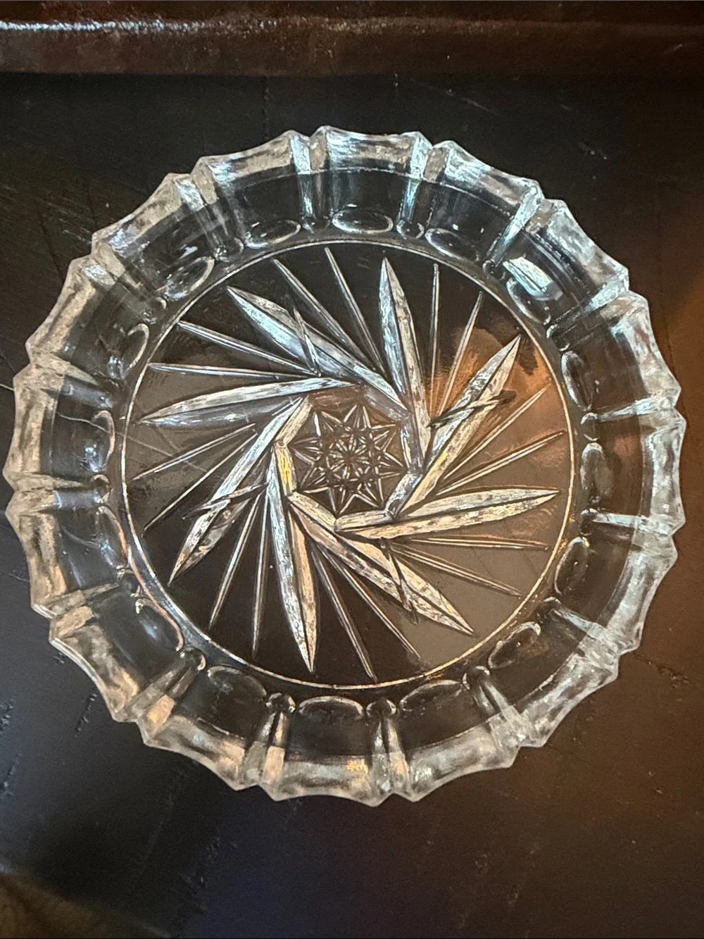 Vintage Set of 11 Bohemian glass coasters pinwheel pattern